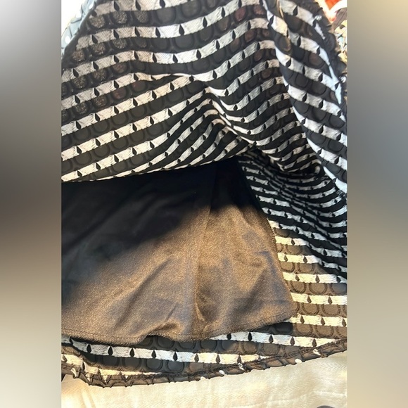 Quinn,Black Textured Fit & Flare Dress,Bow-Back Cutout /Teardrop Jacquard Size S - Picture 9 of 12